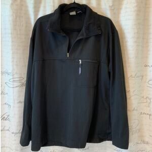 Patagonia Men's XL Polartec Quarter-Zip Fleece Sweatshirt Black Waffle Knit
